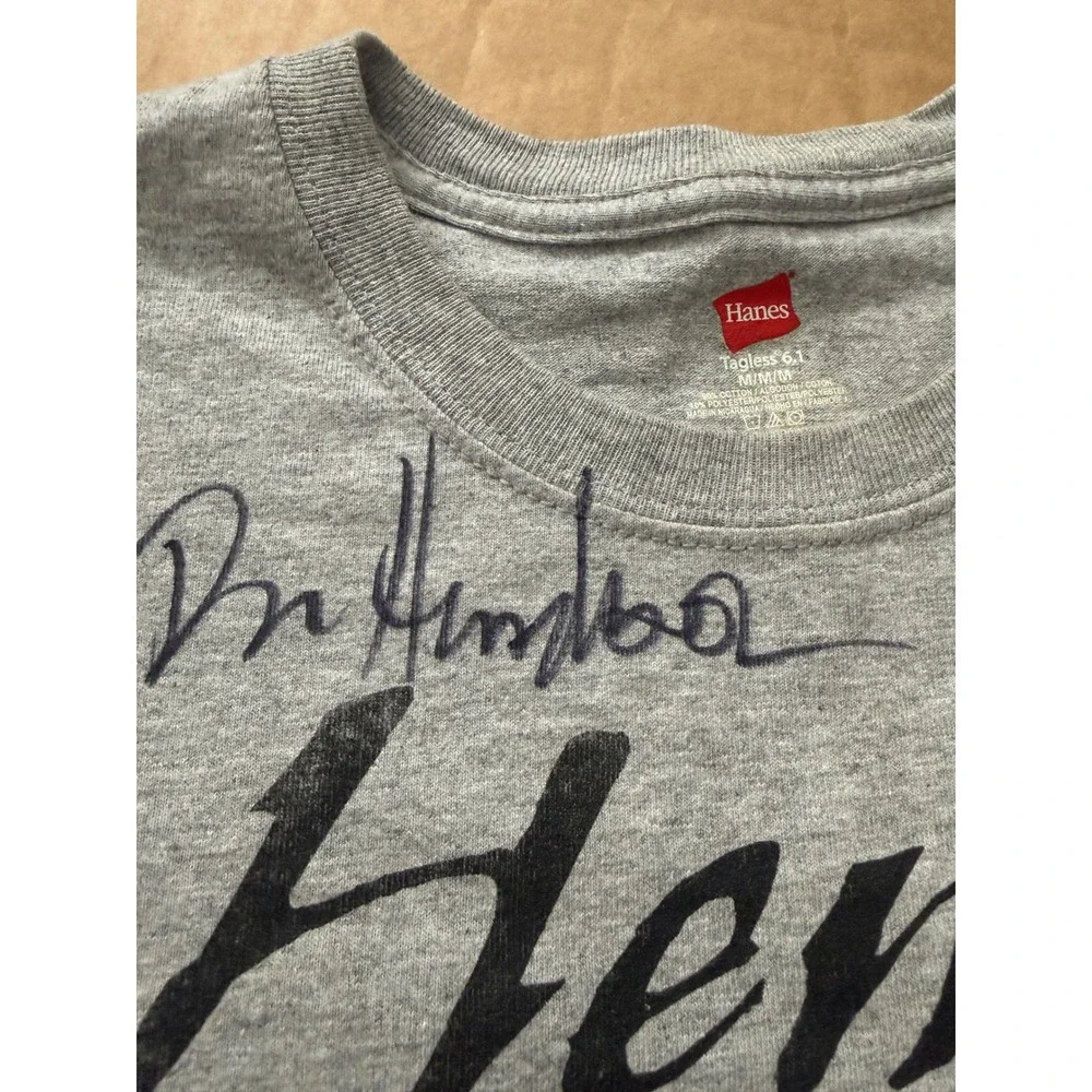 Dan Henderson Signed Hendo Trained LG MMA Seminar T-Shirt Gray Mens Medium